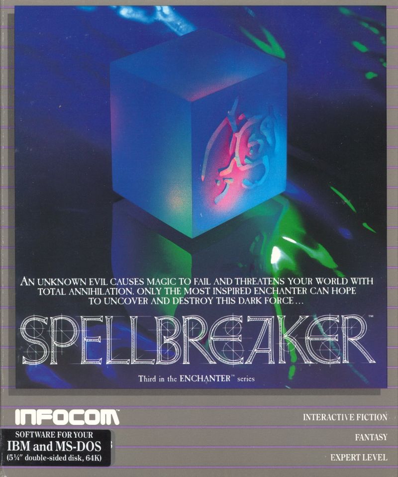 The cover of the Infocom grey box for Spellbreaker